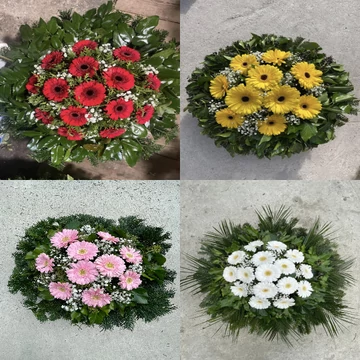 Fekvő Gerbera Koszorú Ø40-60-80cm