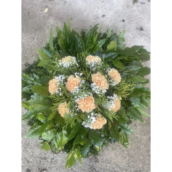 Szegfű Koszorú Ø60cm (narancssárga)