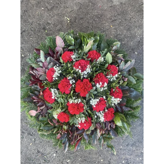 Szegfű Koszorú Ø60cm (piros)